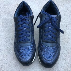 Brand new blue sequin sneakers